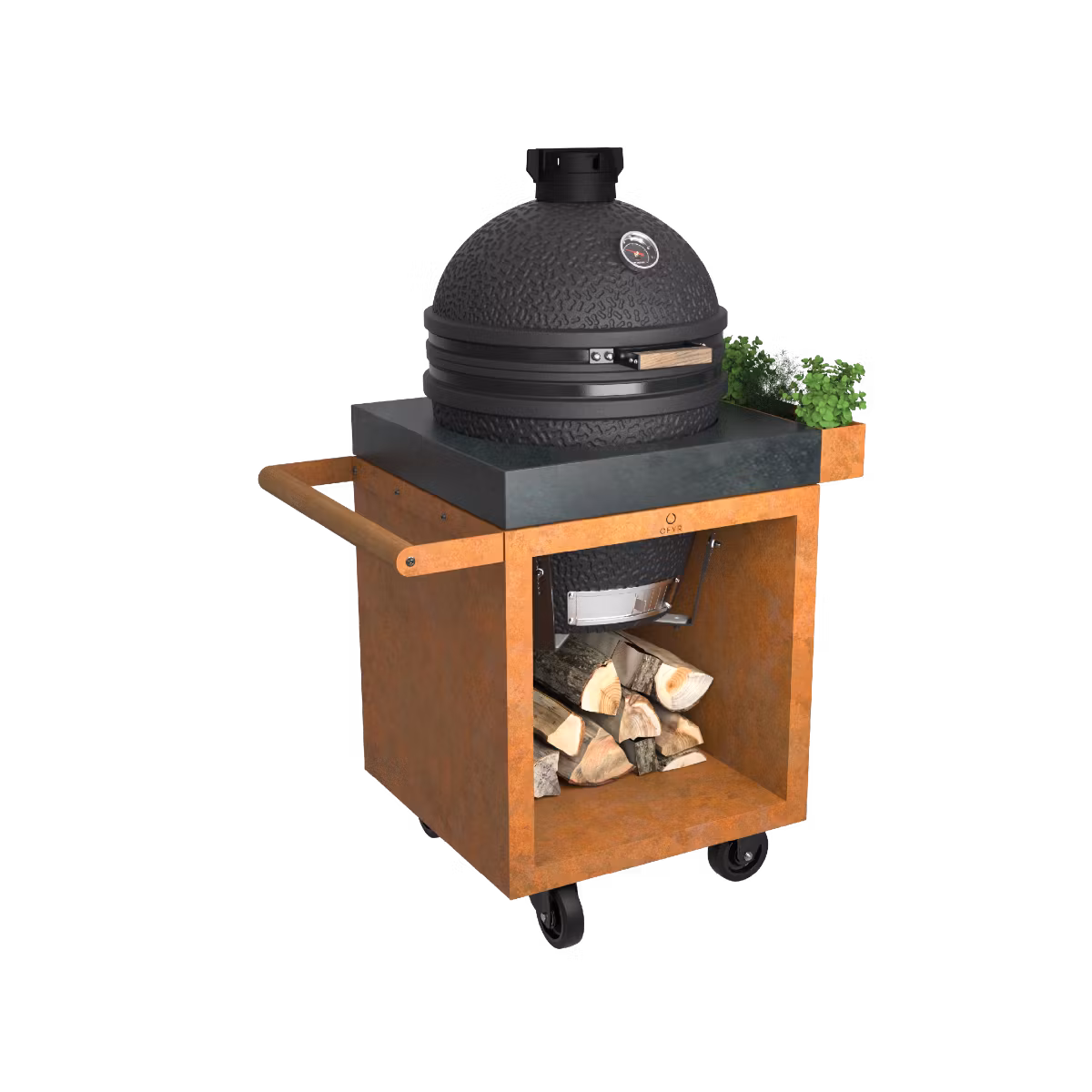 OFYR Kamado Table Corten 65 PRO Concrete TB