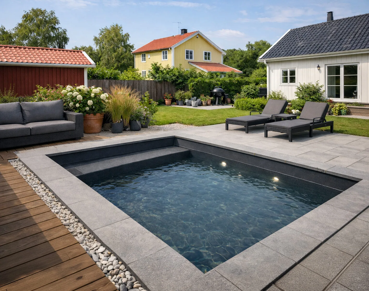 CF COCKTAIL poolpaket 3x2 med sittbänk