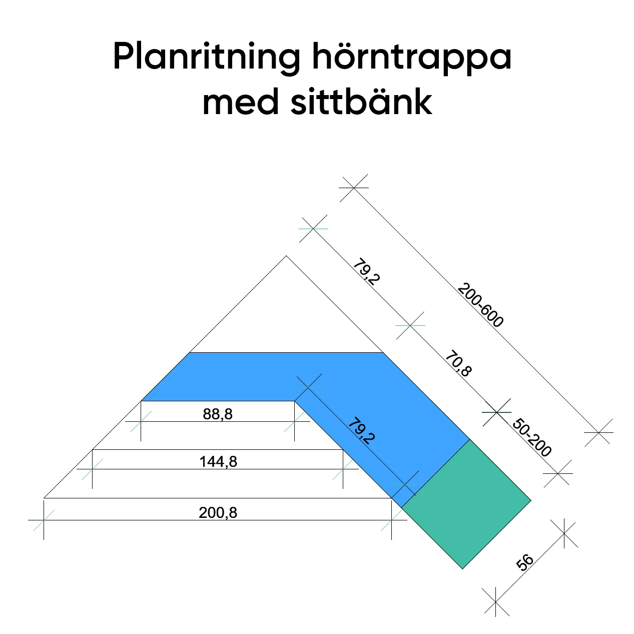 CF Hörntrappa med sittbänk