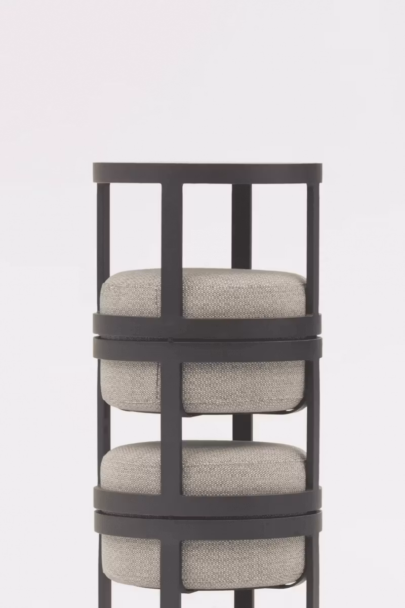 STAY Compact Bord & 2 Pallar, Mörkgrå/Vit