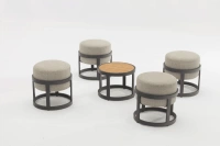 STAY Compact Bord & 2 Pallar, Mörkgrå/Vit