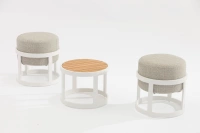 STAY Compact Bord & 2 Pallar, Mörkgrå/Vit