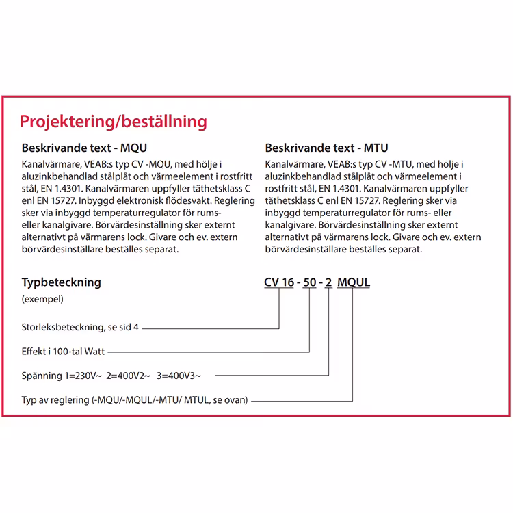 PAKET CLAUS S - Kanalvärmare CV 12-12-1 MQU