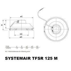 Systemair TFSR 125 M Takfläkt Svart