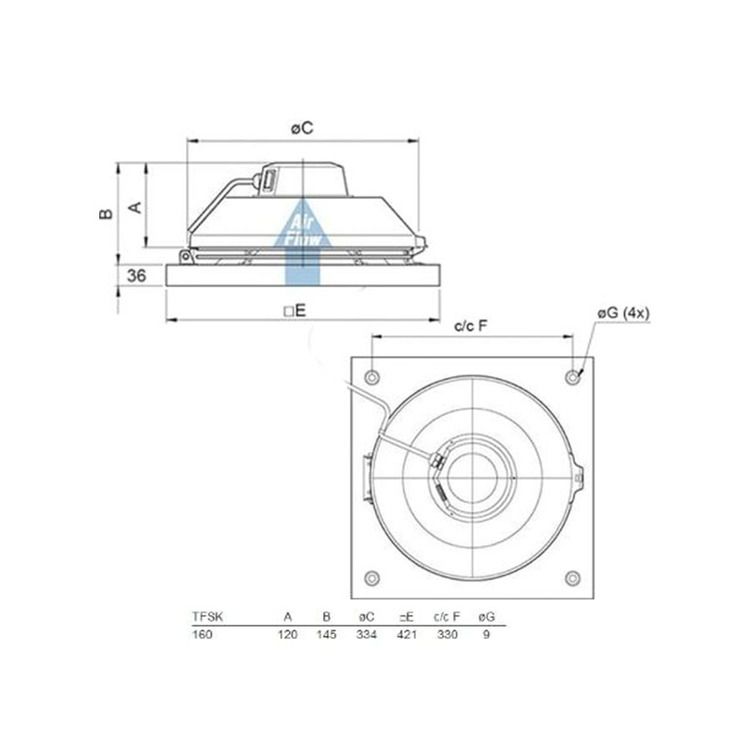 Systemair TFSK 160 Takfläkt Svart