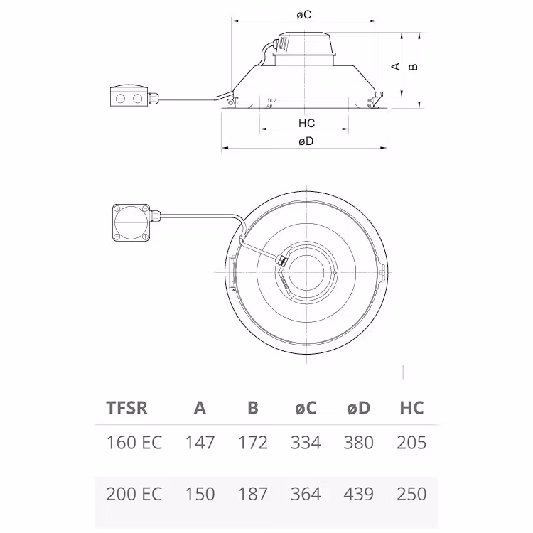 Systemair TFSR 160 EC Sileo Svart