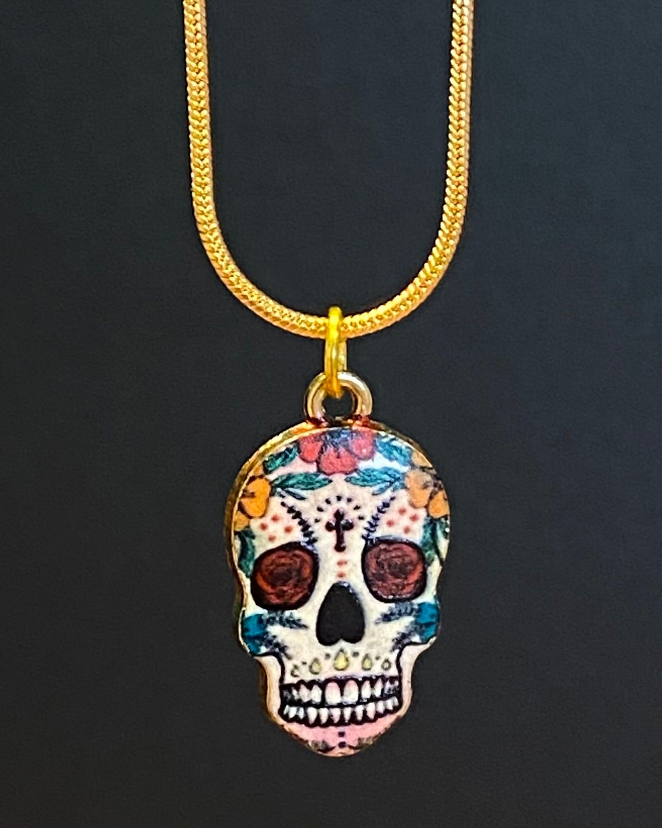 Sugar skull charm necklace 4
