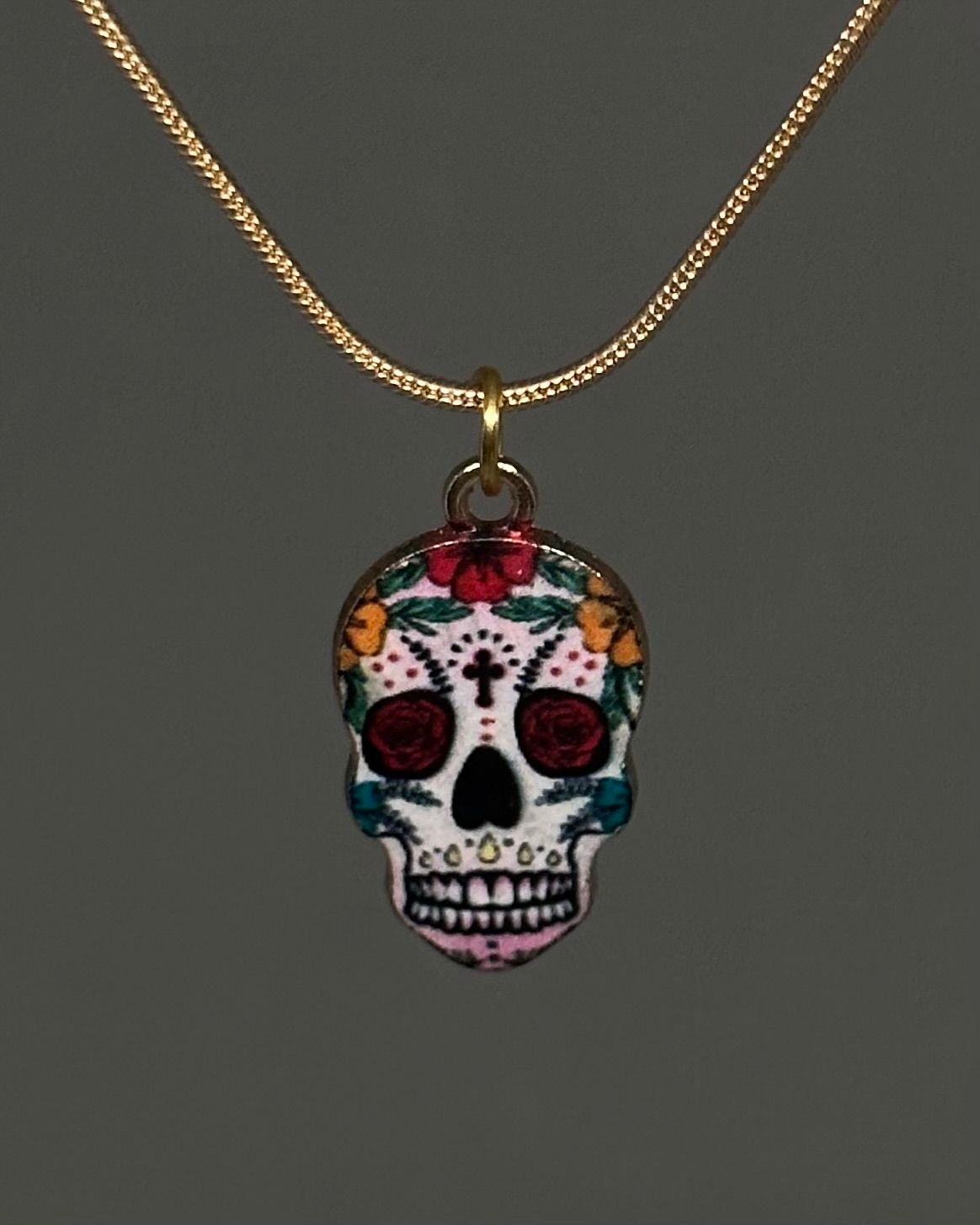 Sugar skull charm necklace 4