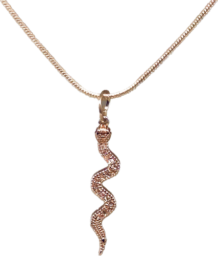Snake jewelled charm necklace