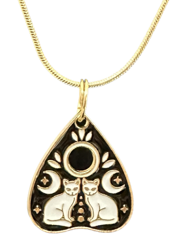 Ouija cats charm necklace