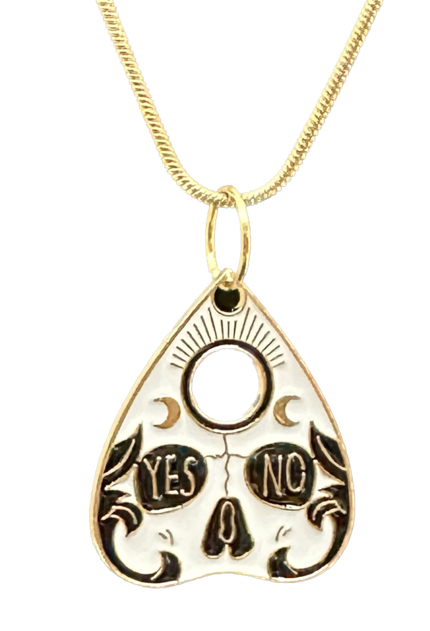 Ouija skull charm necklace