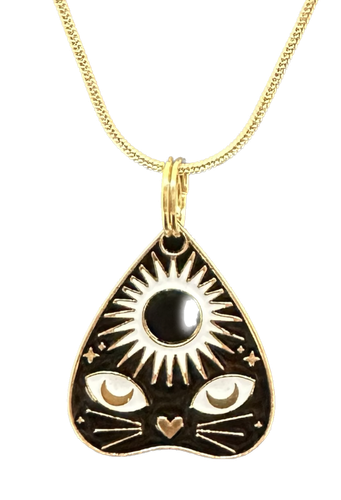 Ouija cat charm necklace