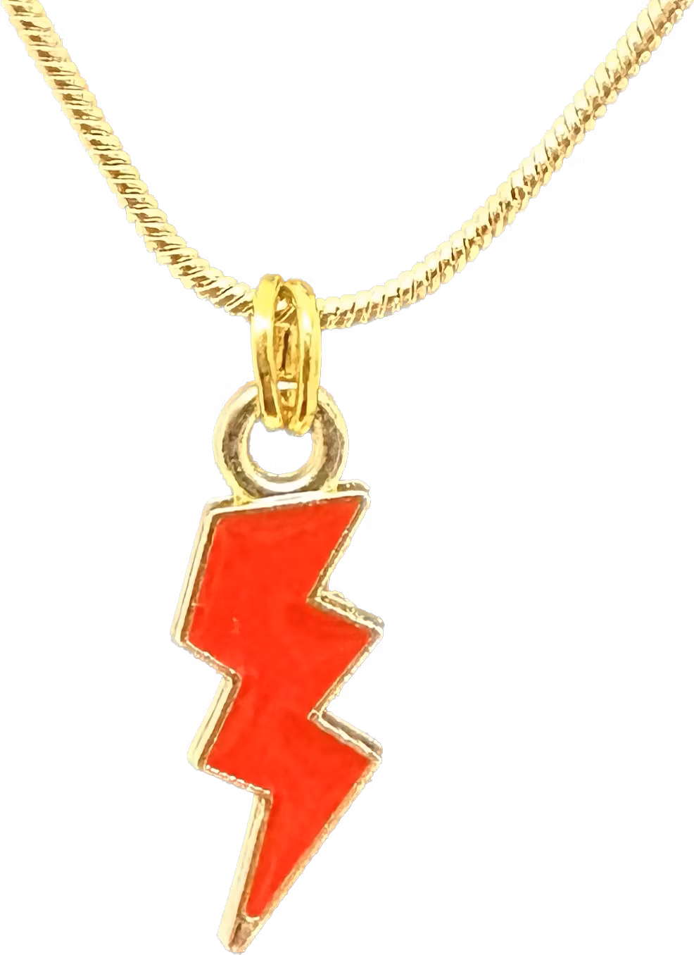 Red lightning charm necklace