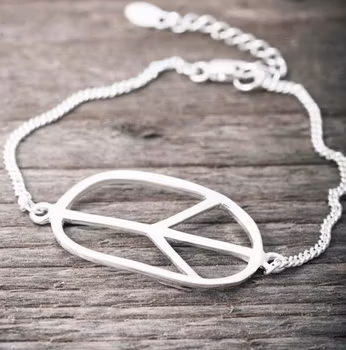 Silverarmband med peace - SOLD