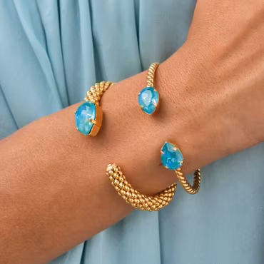 Mini Drop Bracelet Gold/ Laguna Delite