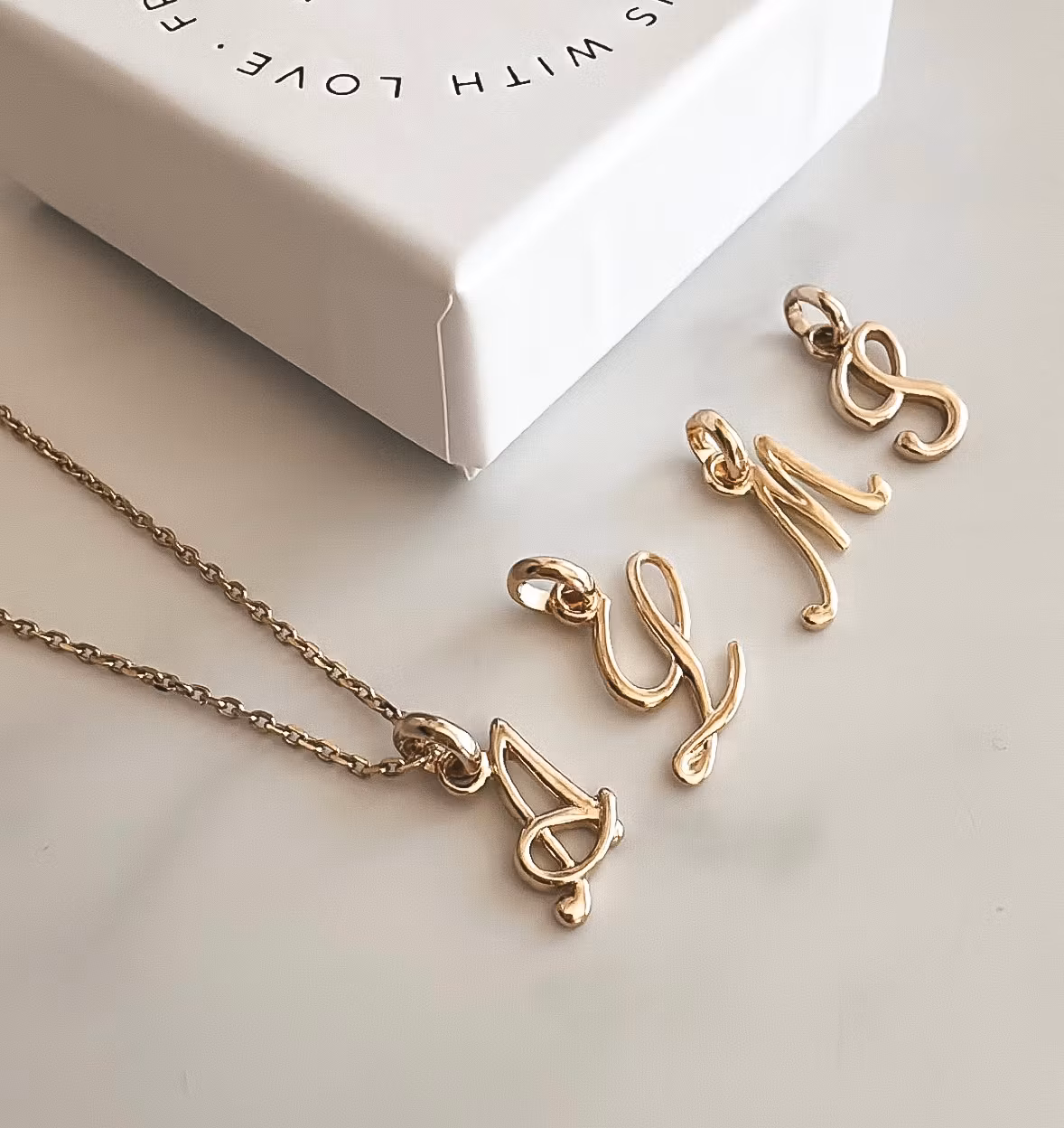 Letter F Pendant Gold