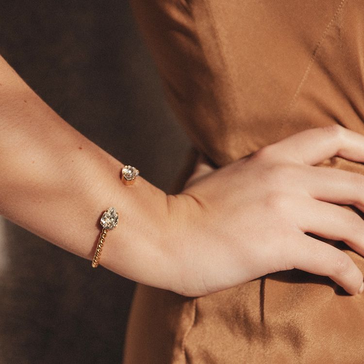 Mini Drop Bracelet Crystal/Gold