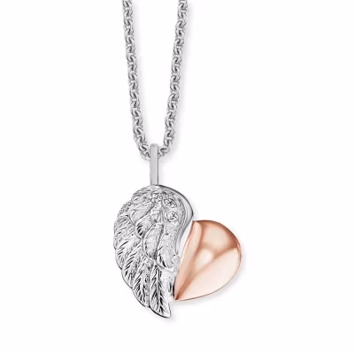 Halsband Heartwing Silver/Rosé