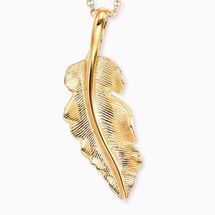 Halsband Fjäder guld