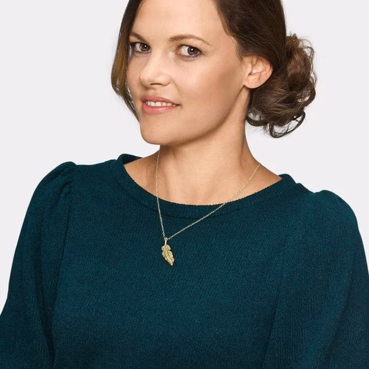 Halsband Fjäder guld