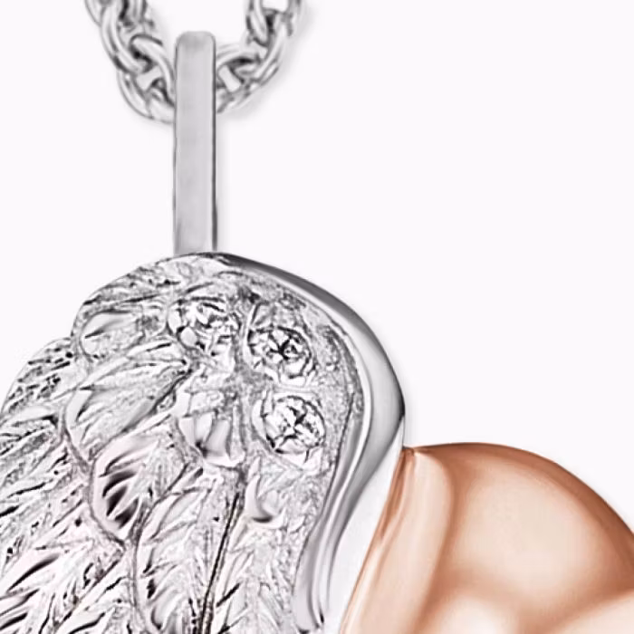 Halsband Heartwing Silver/Rosé