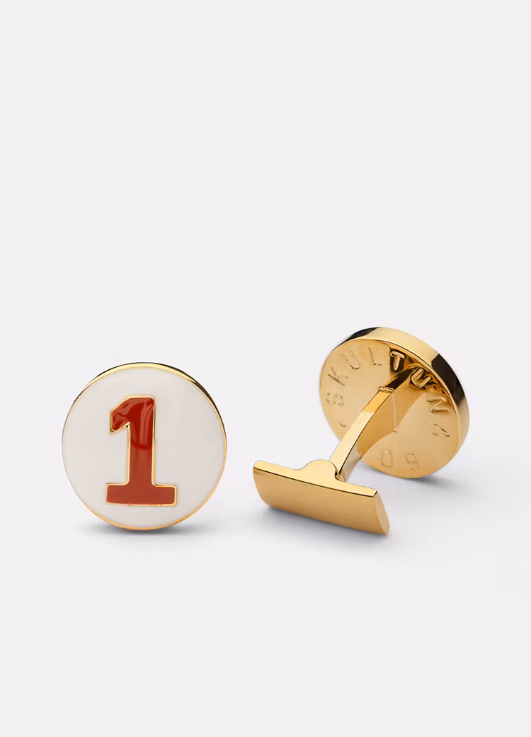 Skultuna Racer Cuff Gold - White & Red