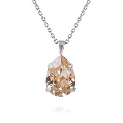 Mini Drop Necklace Silk/Rhodium