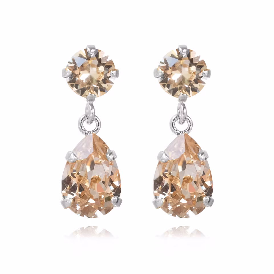 Mini Drop Earrings Silk/Rhodium