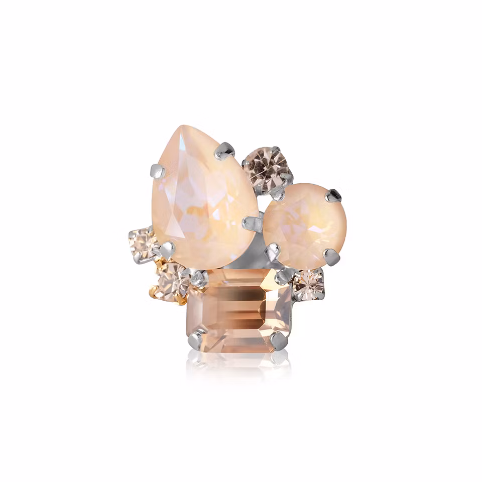Angelina Ring Ivory Delite Combo/Rhodium