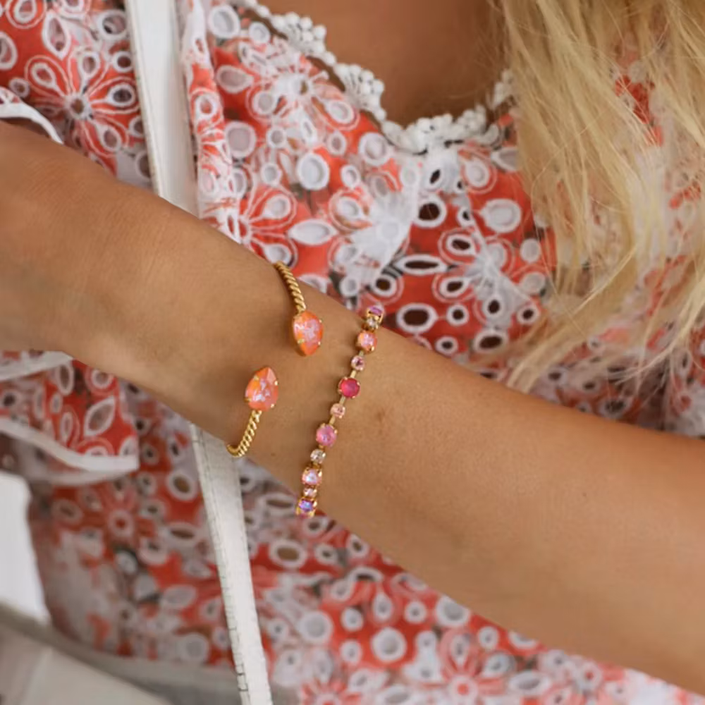 Calanthe Bracelet/ Coral Combo/ Gold
