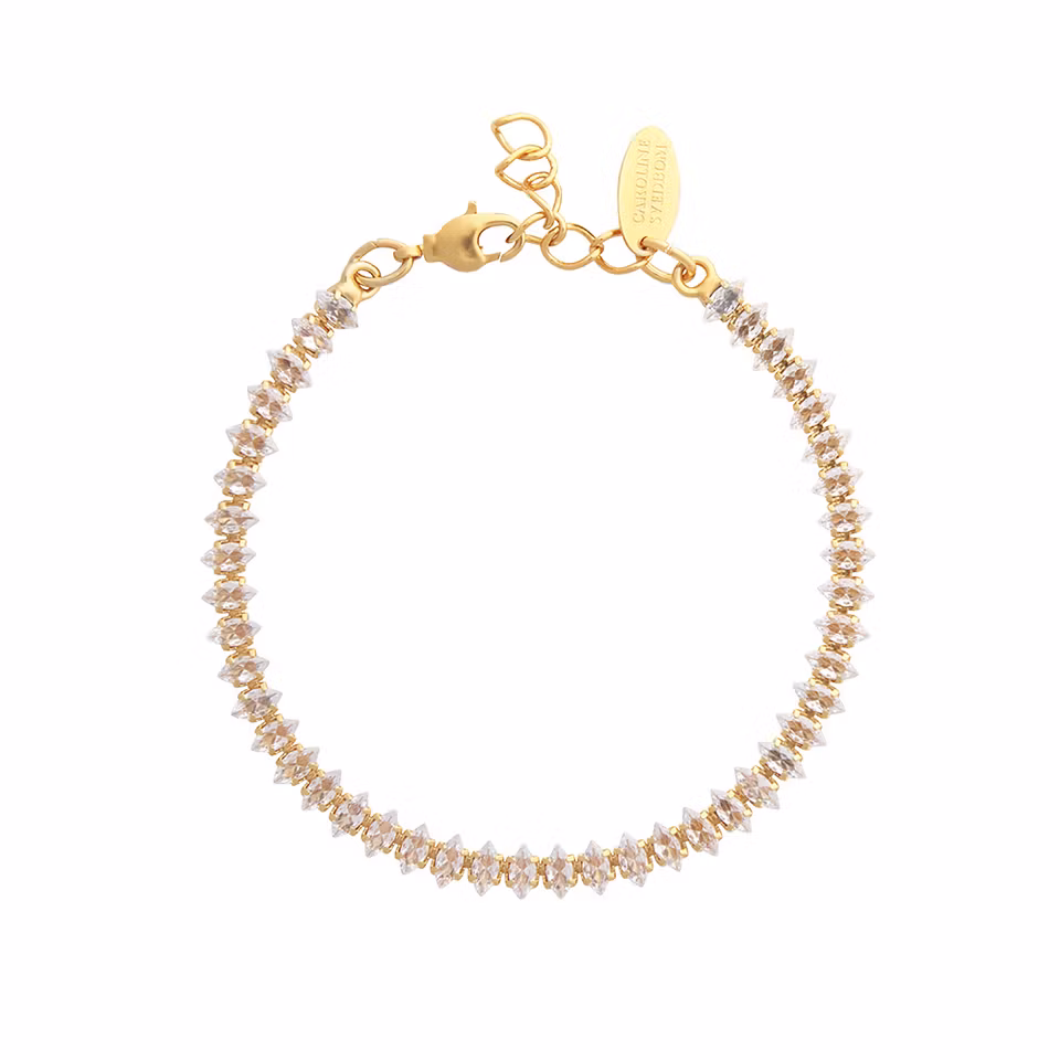 Crystal Navette Bracelet/ Gold