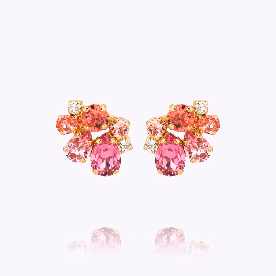Katie Earrings Gold/Coral Combo
