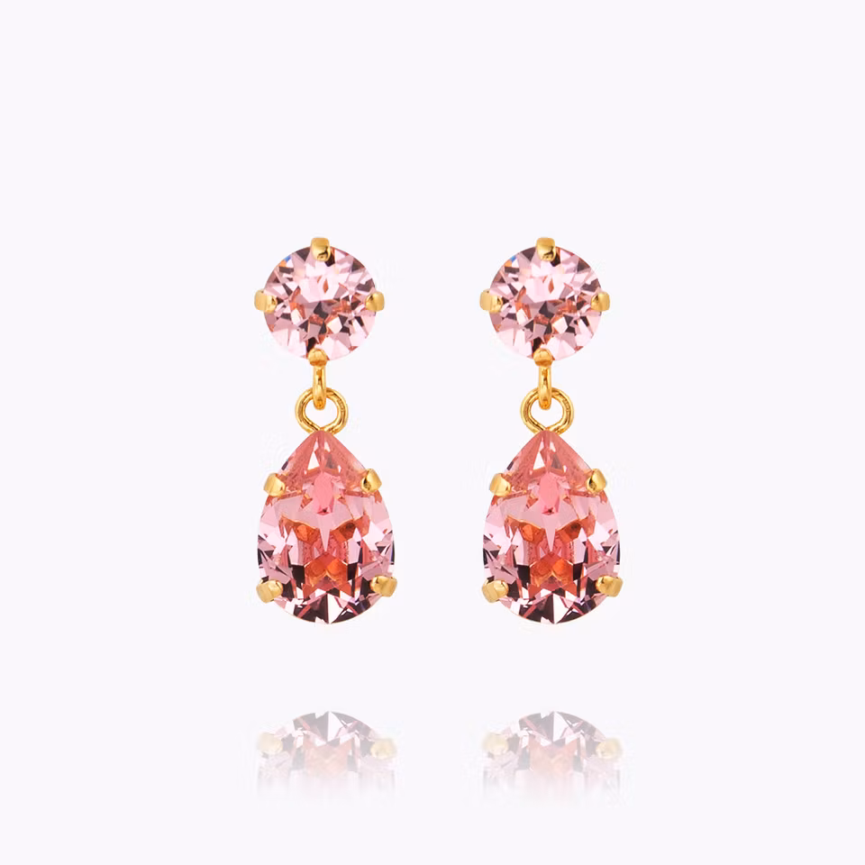 Mini Drop Earrings Gold/ Light Rose