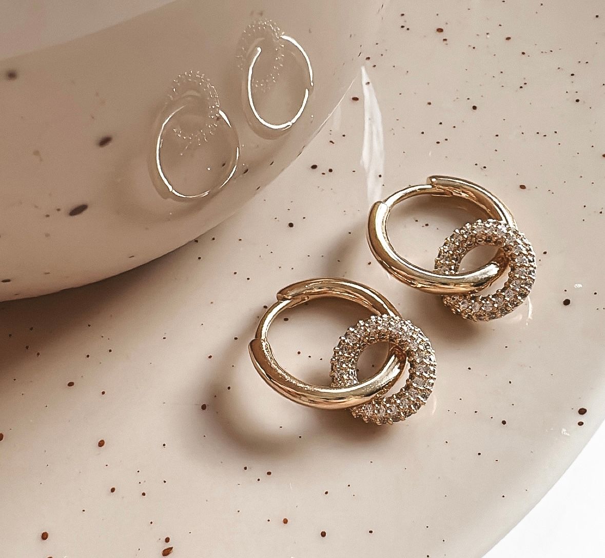 Eternity Earrings Gold CZ