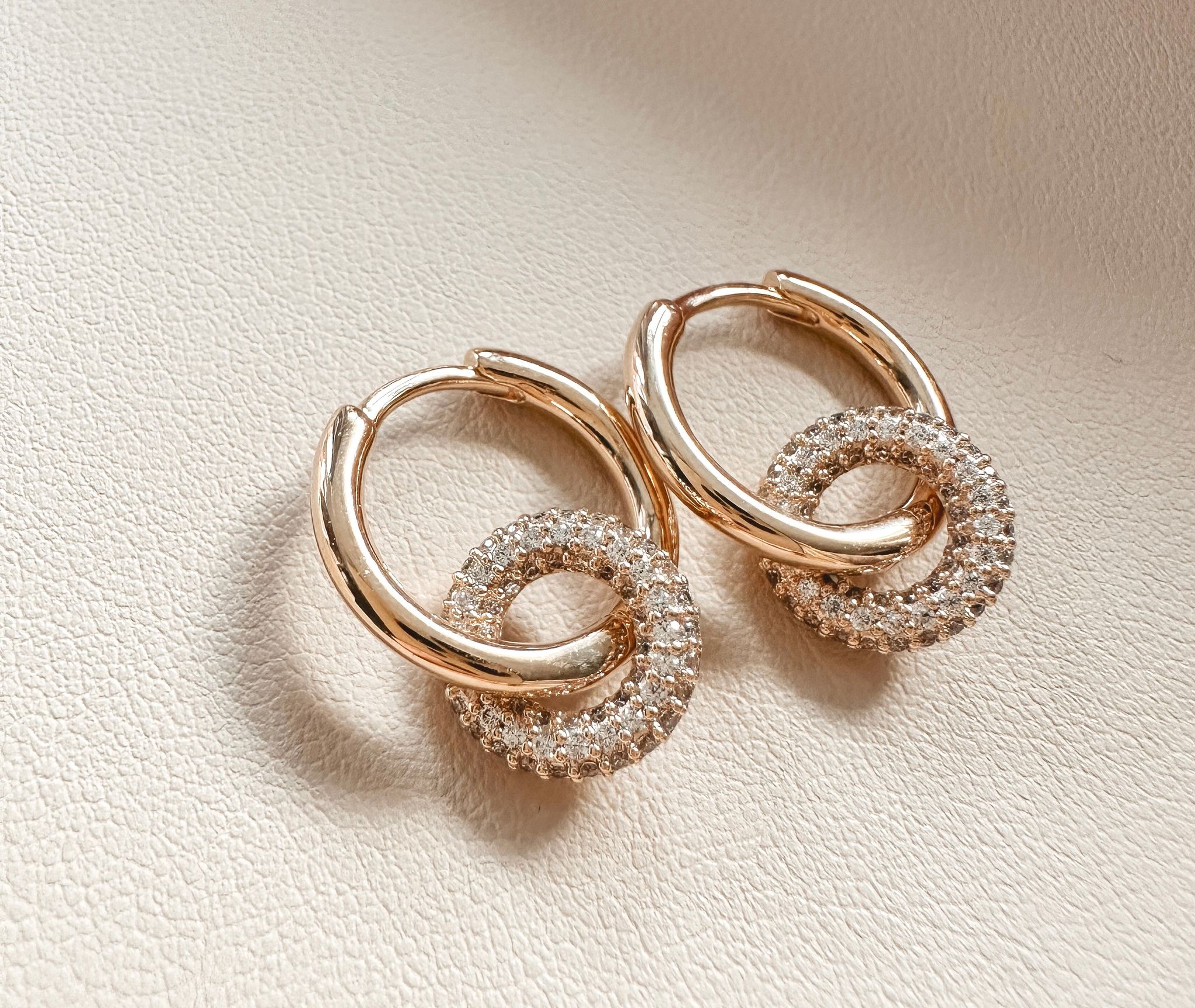 Eternity Earrings Gold CZ