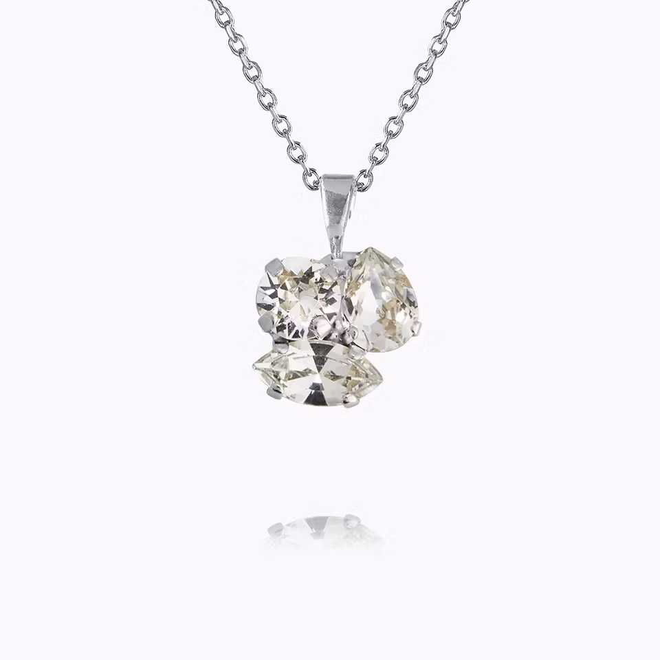 Ana Necklace Rhodium/ Crystal
