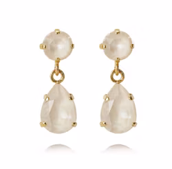 Mini Drop Earrings Gold/ Linen Ignite