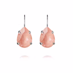 Mini Drop Clasp Earrings Rhodium/ Flamingo Ignite