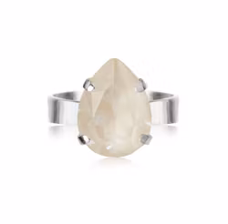 Mini Drop Ring Rhodium/ Linen Ignite