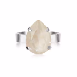 Mini Drop Ring Rhodium/ Linen Ignite
