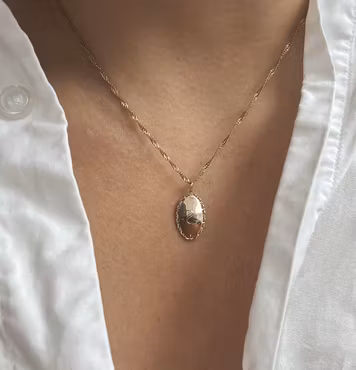 Claire Name Coin Oval Gold