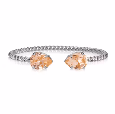 Mini Drop Bracelet Rhodium/ Light Peach
