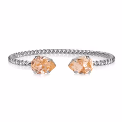 Mini Drop Bracelet Rhodium/ Light Peach