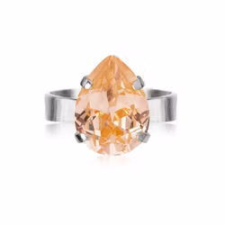Mini Drop Ring Rhodium/ Light Peach