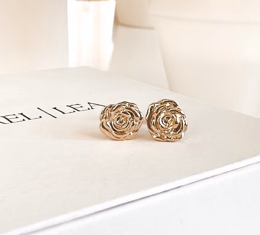 Rose Earrings Gold