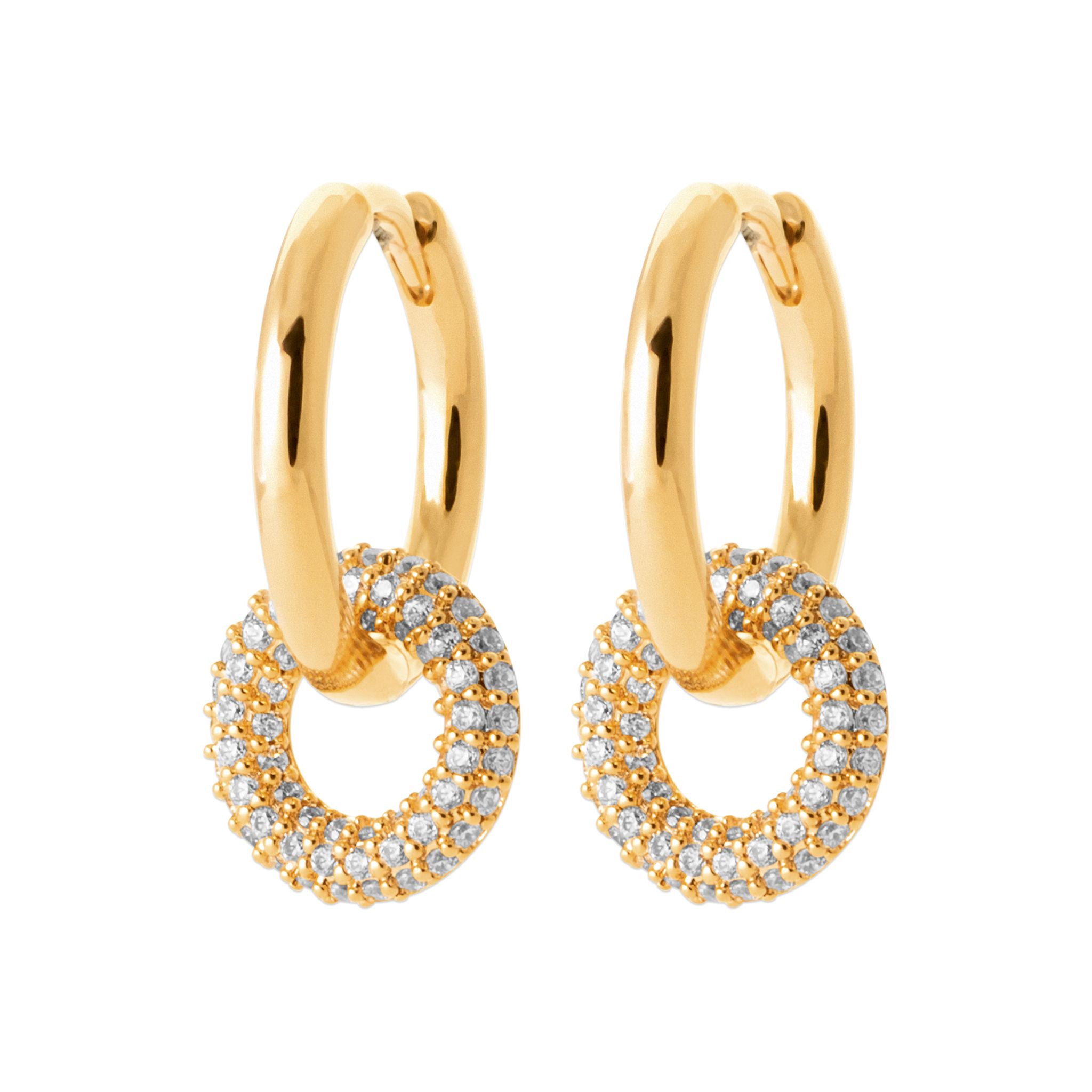 Eternity Earrings Gold CZ
