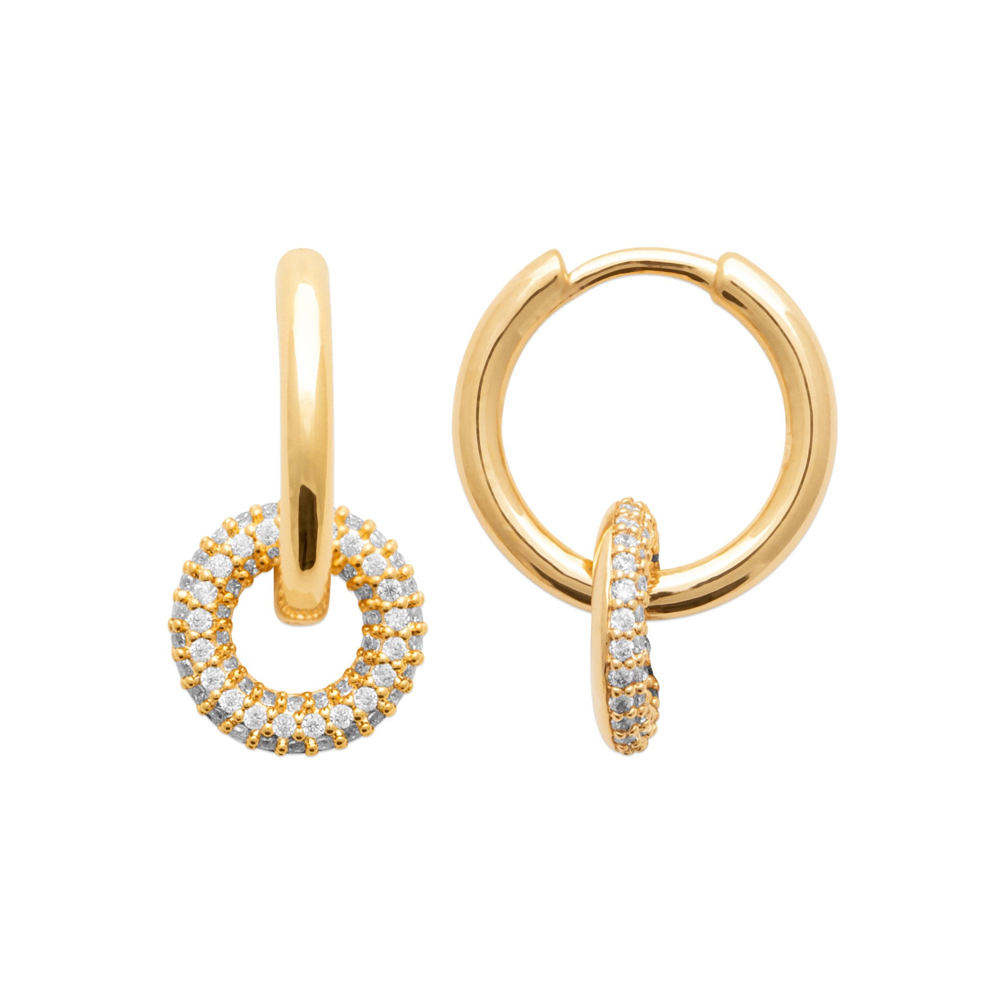 Eternity Earrings Gold CZ