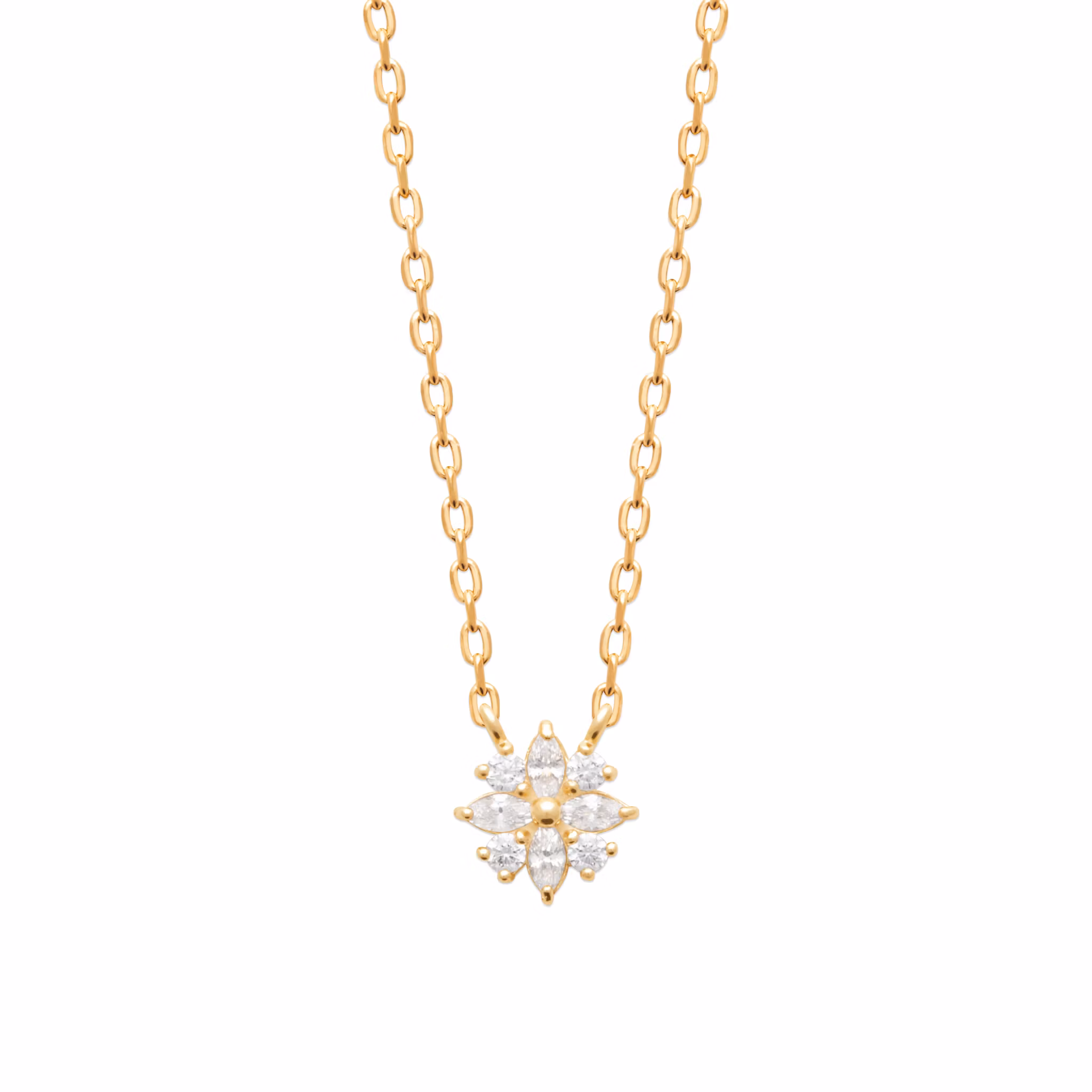 Snow Flower Necklace Gold