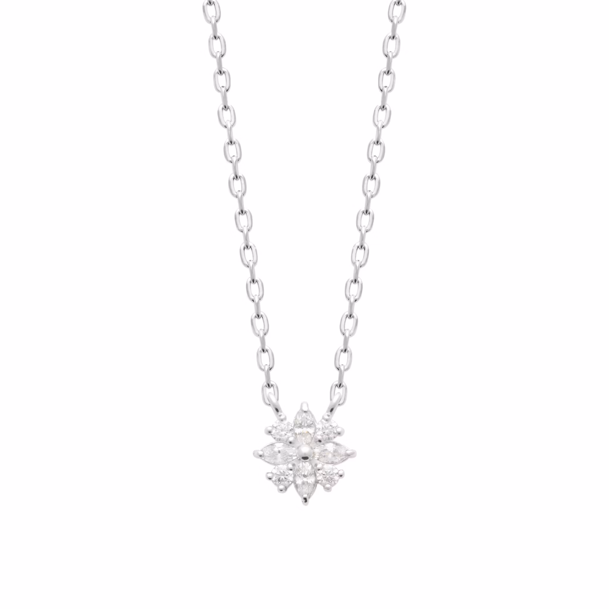 Snow Flower Necklace Silver