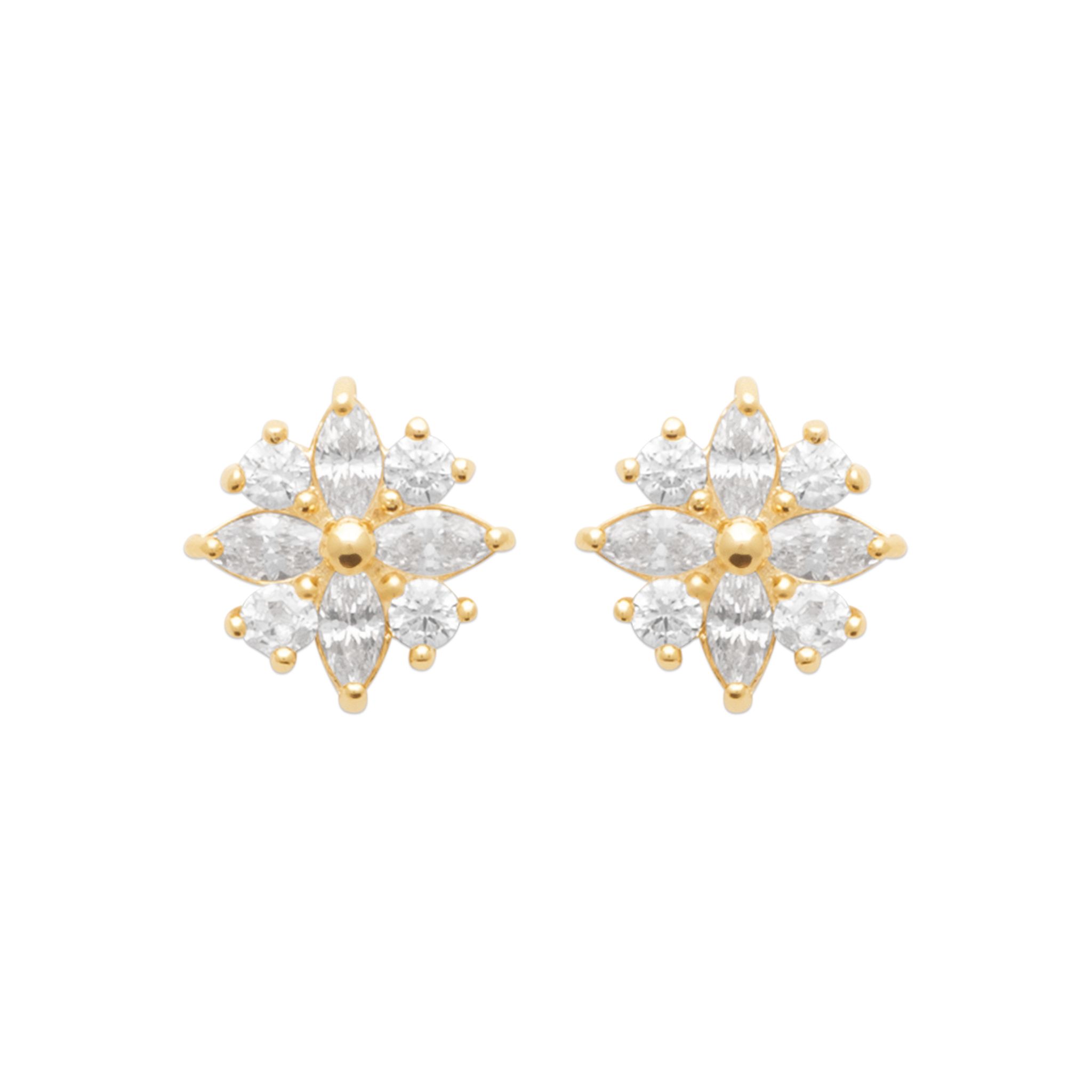 Snow Flower Earrings Gold